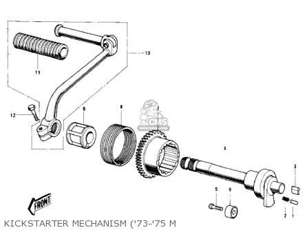 KICKSTARTER MECHANISM ('73-'75 M - MC1M 1974 USA CANADA