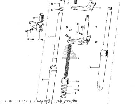 FRONT FORK ('73-'75 MC1/MC1-A/MC - MC1M 1974 USA CANADA