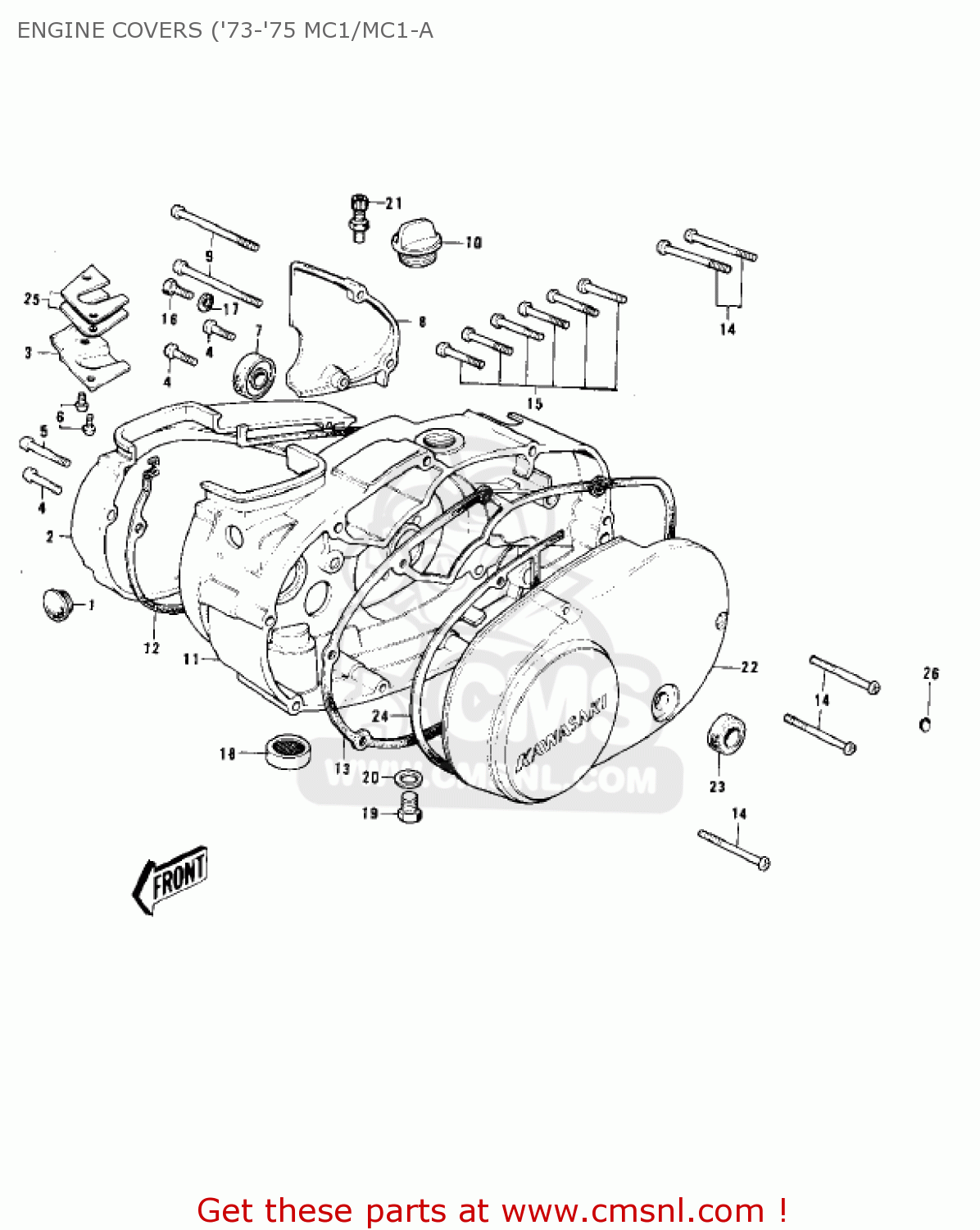 ENGINE COVERS ('73-'75 MC1/MC1-A MC1MA 1975 USA CANADA