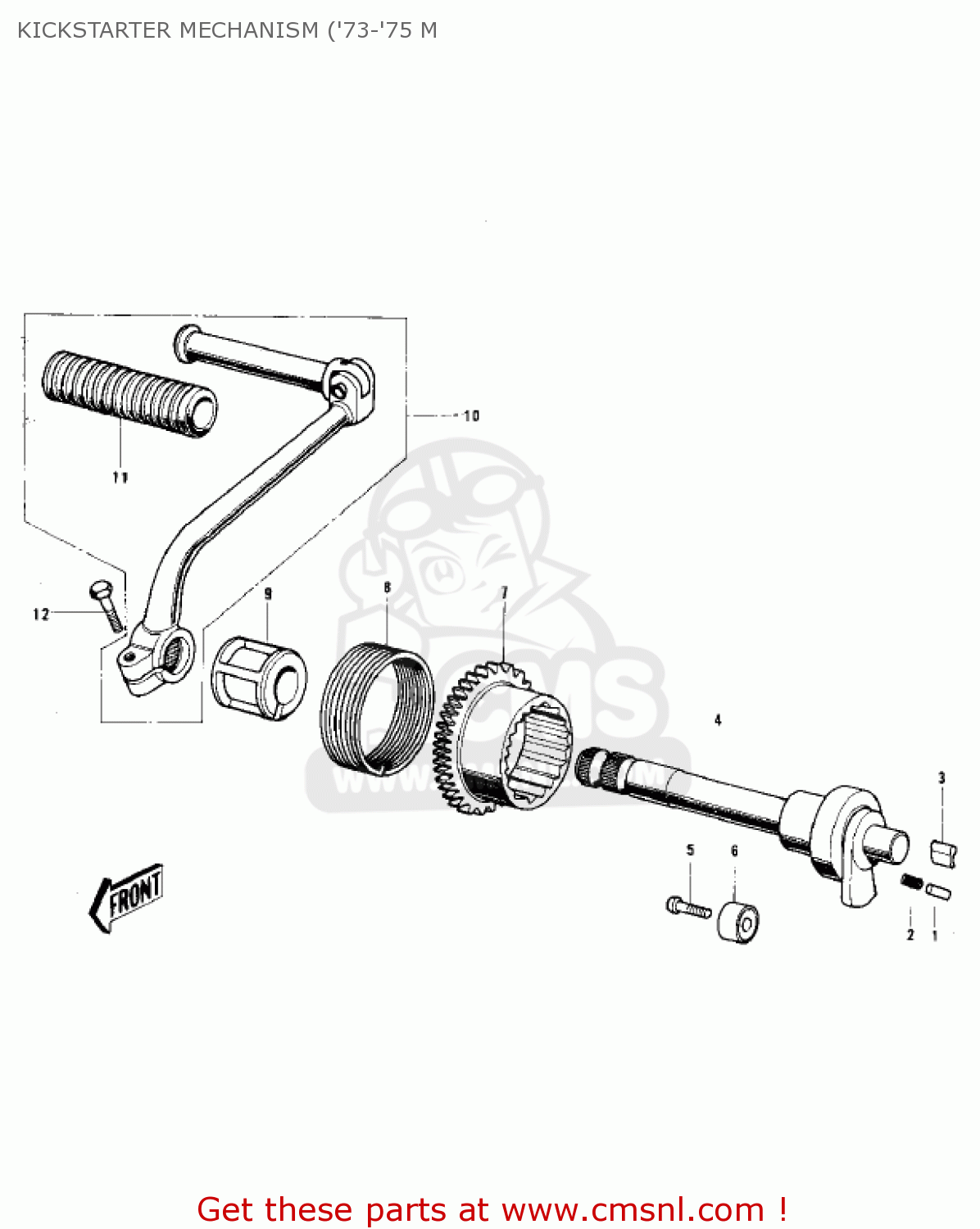 KICKSTARTER MECHANISM ('73-'75 M MC1MA 1975 USA CANADA