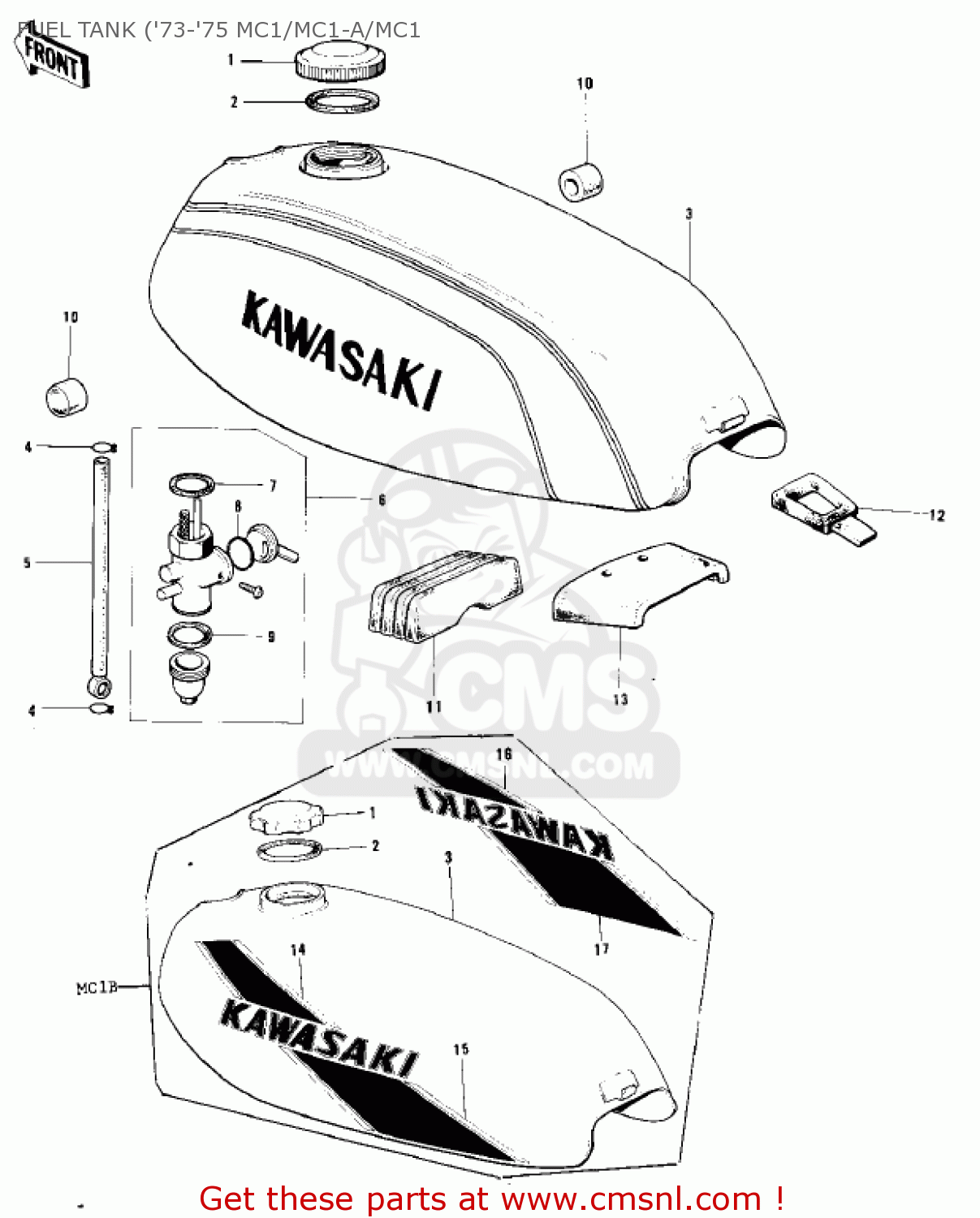 FUEL TANK ('73-'75 MC1/MC1-A/MC1 MC1MA 1975 USA CANADA
