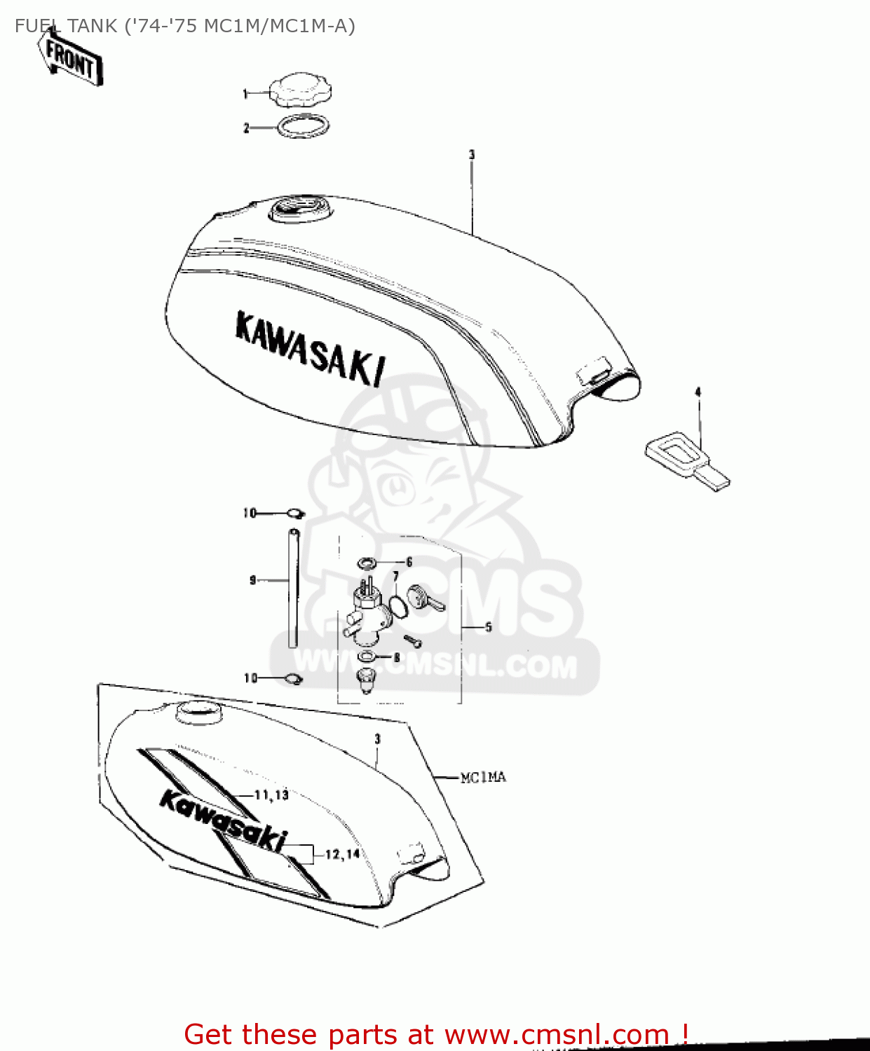 FUEL TANK ('74-'75 MC1M/MC1M-A) MC1MA 1975 USA CANADA