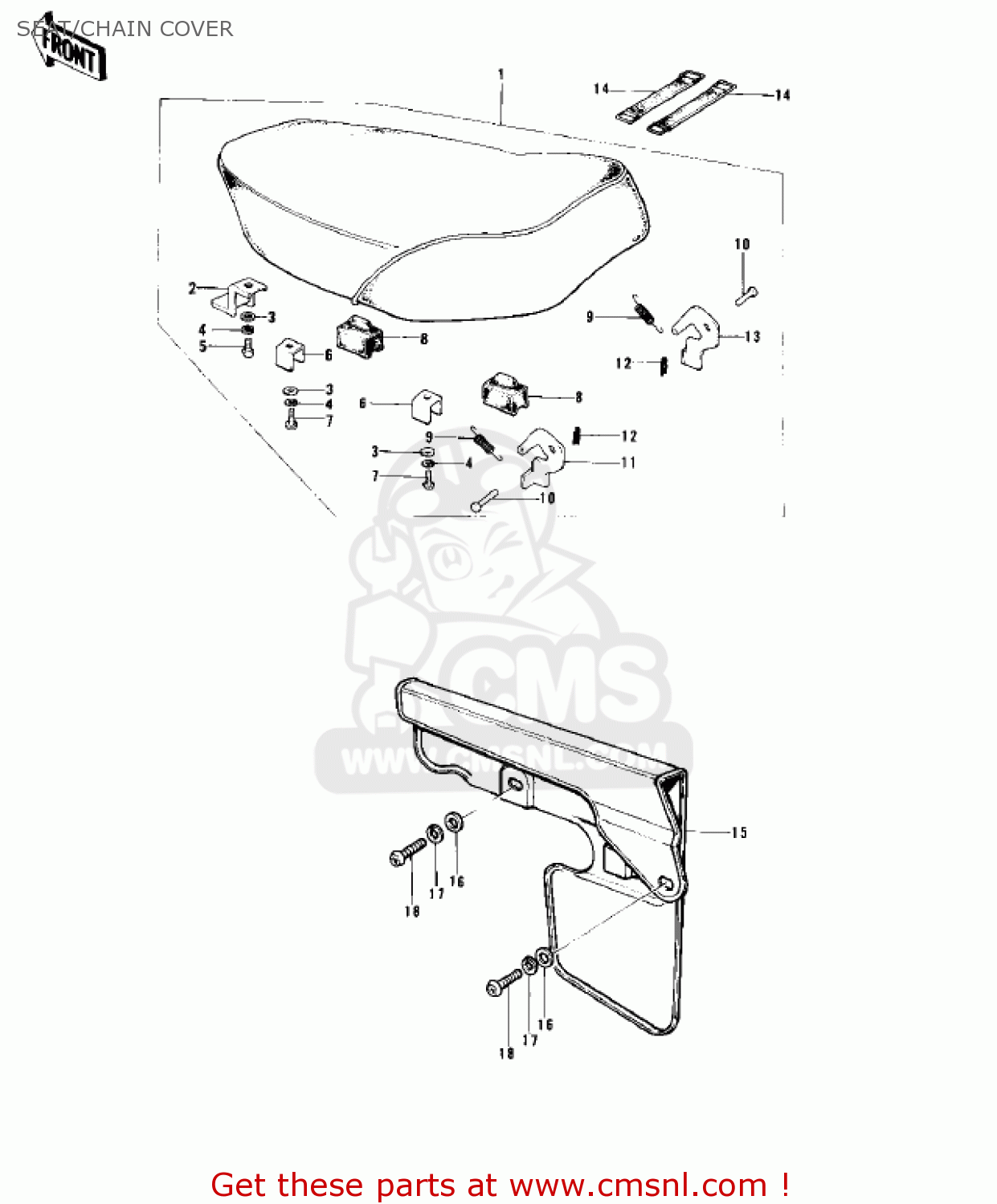 SEAT/CHAIN COVER MC1MA 1975 USA CANADA