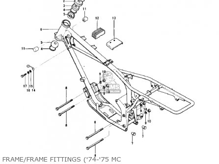 FRAME/FRAME FITTINGS ('74-'75 MC - MC1MA 1975 USA CANADA