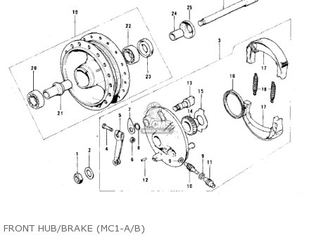 FRONT HUB/BRAKE (MC1-A/B) - MC1MA 1975 USA CANADA