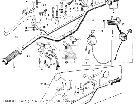 HANDLEBAR ('73-'75 MC1/MC1-A/MC1 - MC1MA 1975 USA CANADA