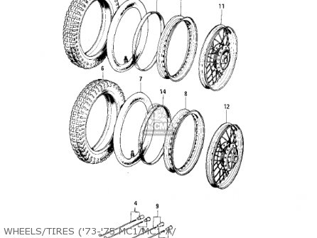 WHEELS/TIRES ('73-'75 MC1/MC1-A/ - MC1MA 1975 USA CANADA