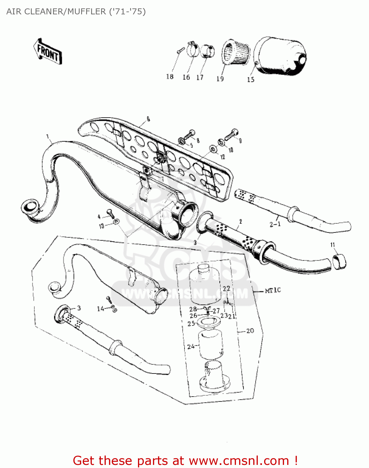 AIR CLEANER/MUFFLER ('71-'75) MT1 MINITRAIL 1971