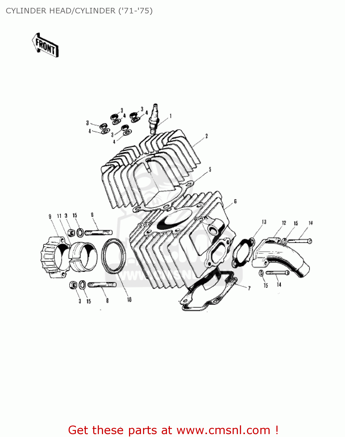 CYLINDER HEAD/CYLINDER ('71-'75) MT1 MINITRAIL 1971