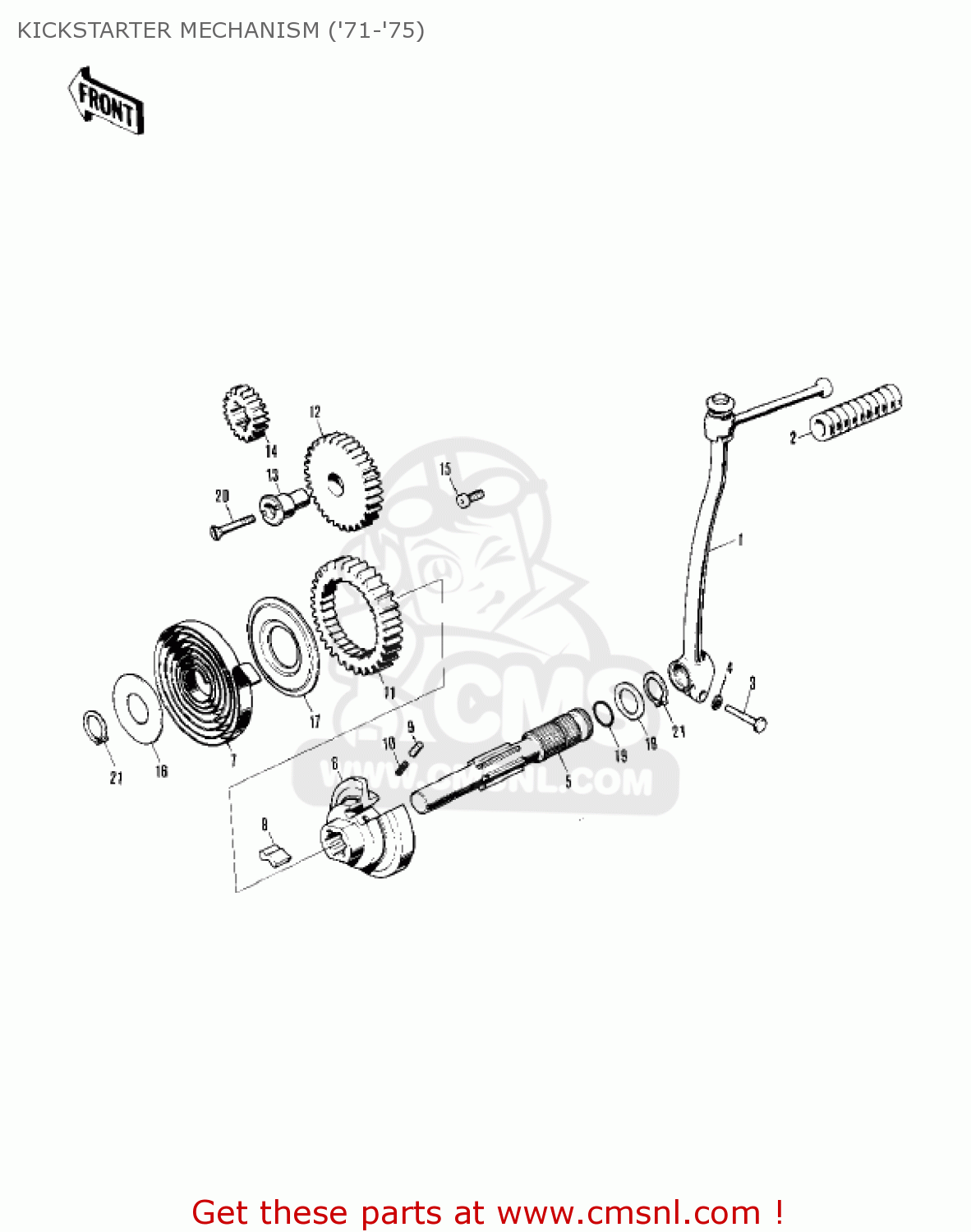 KICKSTARTER MECHANISM ('71-'75) MT1 MINITRAIL 1971