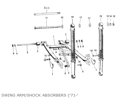 SWING ARM/SHOCK ABSORBERS ('71-' - MT1 MINITRAIL 1971