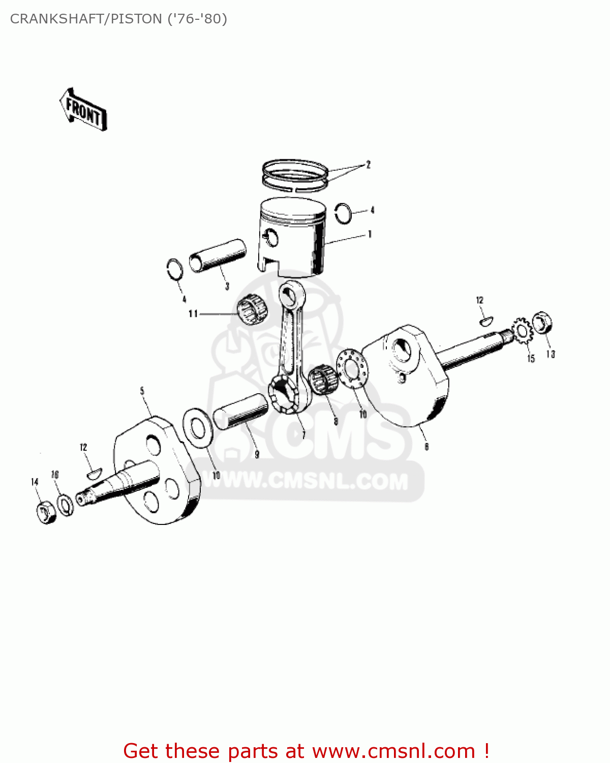 CRANKSHAFT/PISTON ('76-'80) MT1A 1972