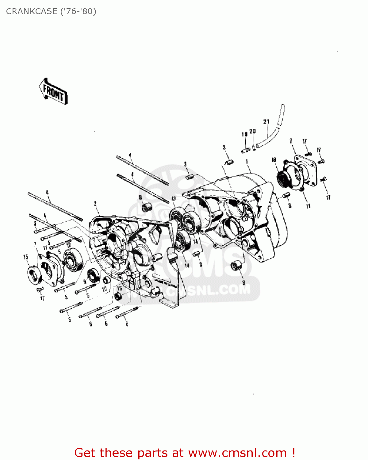 CRANKCASE ('76-'80) MT1A 1972