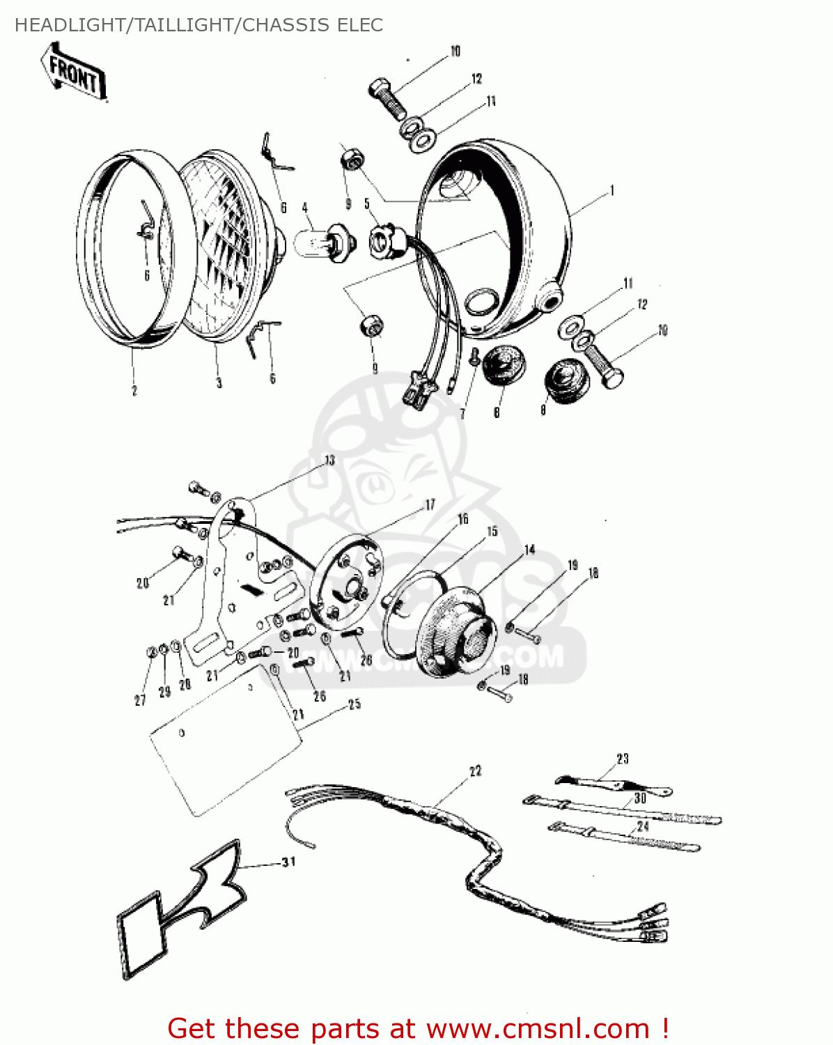 HEADLIGHT/TAILLIGHT/CHASSIS ELEC MT1B 1974