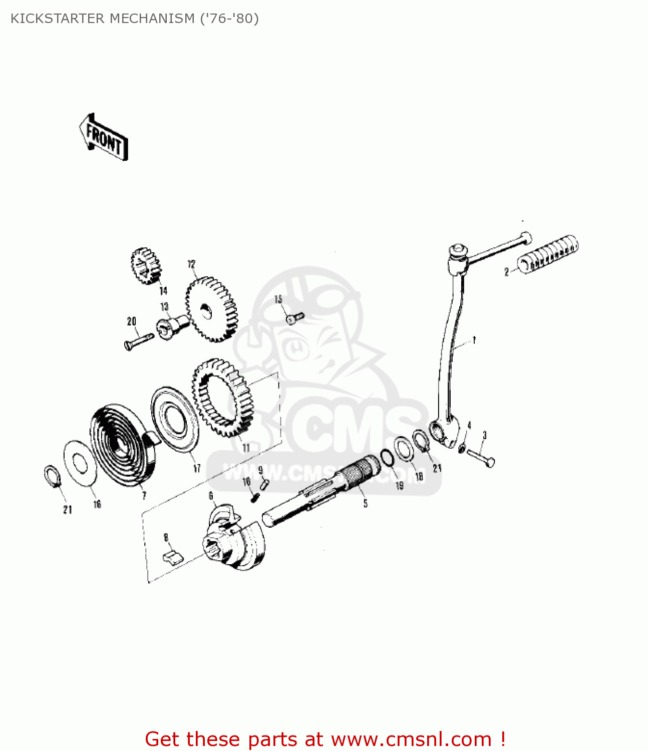 KICKSTARTER MECHANISM ('76-'80) MT1B 1974