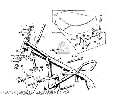 FRAME/FRAME FITTINGS/SEAT ('76-' - MT1B 1974