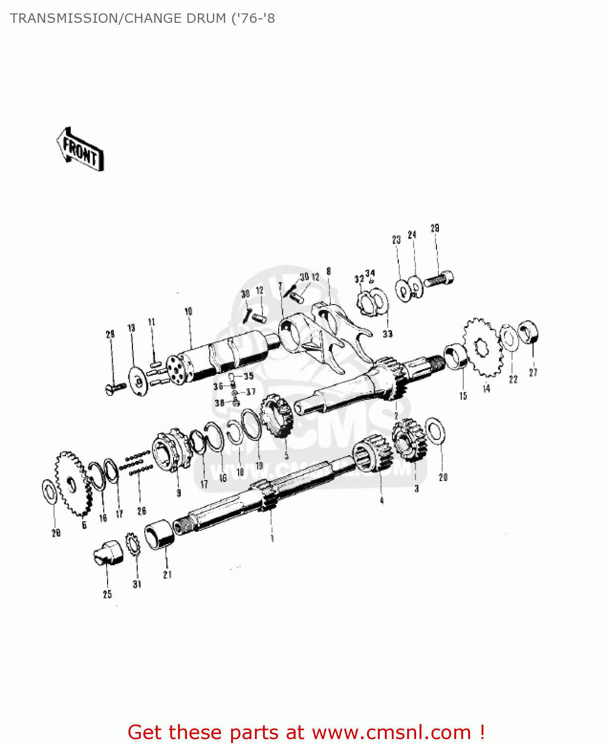 TRANSMISSION/CHANGE DRUM ('76-'8 MT1C 1975
