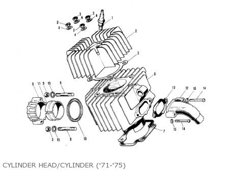 CYLINDER HEAD/CYLINDER ('71-'75) - MT1C 1975