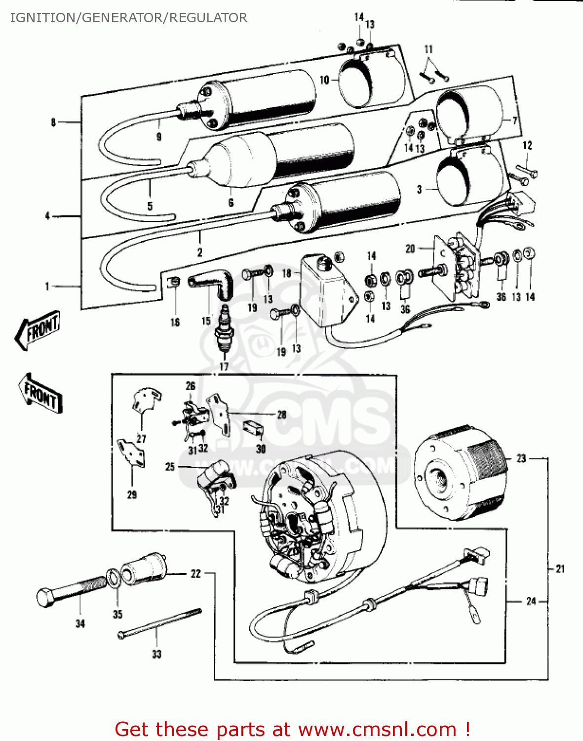 IGNITION/GENERATOR/REGULATOR S1A MACH I 1973 USA CANADA