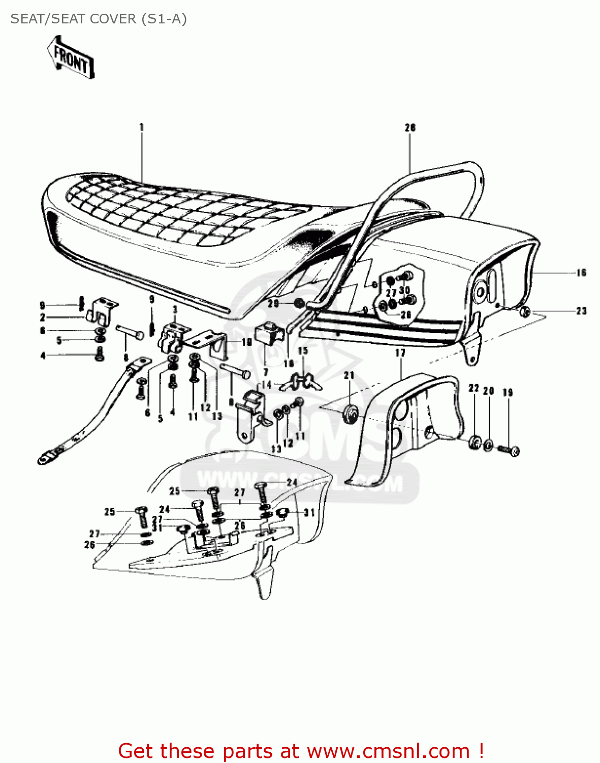 SEAT/SEAT COVER (S1-A) S1A MACH I 1973 USA CANADA