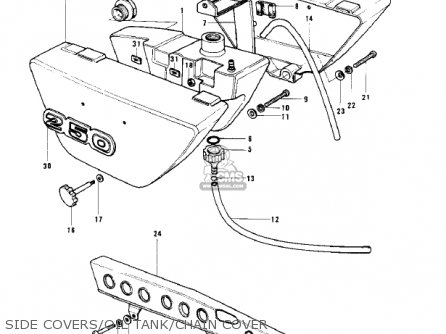 SIDE COVERS/OIL TANK/CHAIN COVER - S1A MACH I 1973 USA CANADA