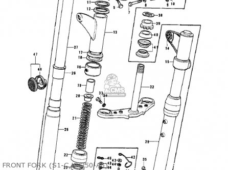 FRONT FORK (S1-C,KH250-A5) - S1A MACH I 1973 USA CANADA