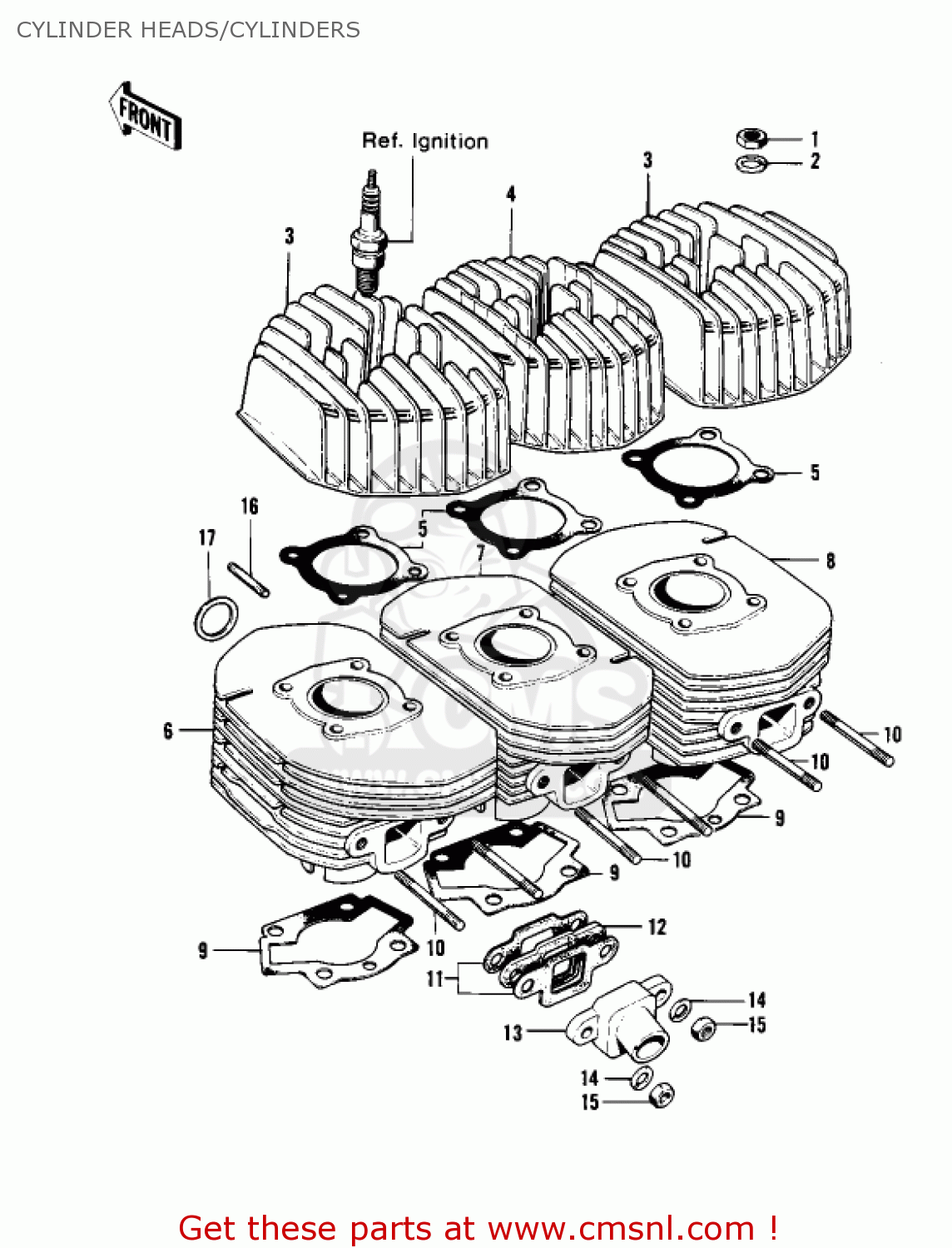 CYLINDER HEADS/CYLINDERS S1B MACH I 1974 USA CANADA