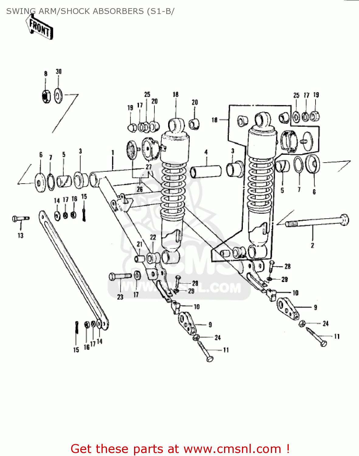 SWING ARM/SHOCK ABSORBERS (S1-B/ S1B MACH I 1974 USA CANADA