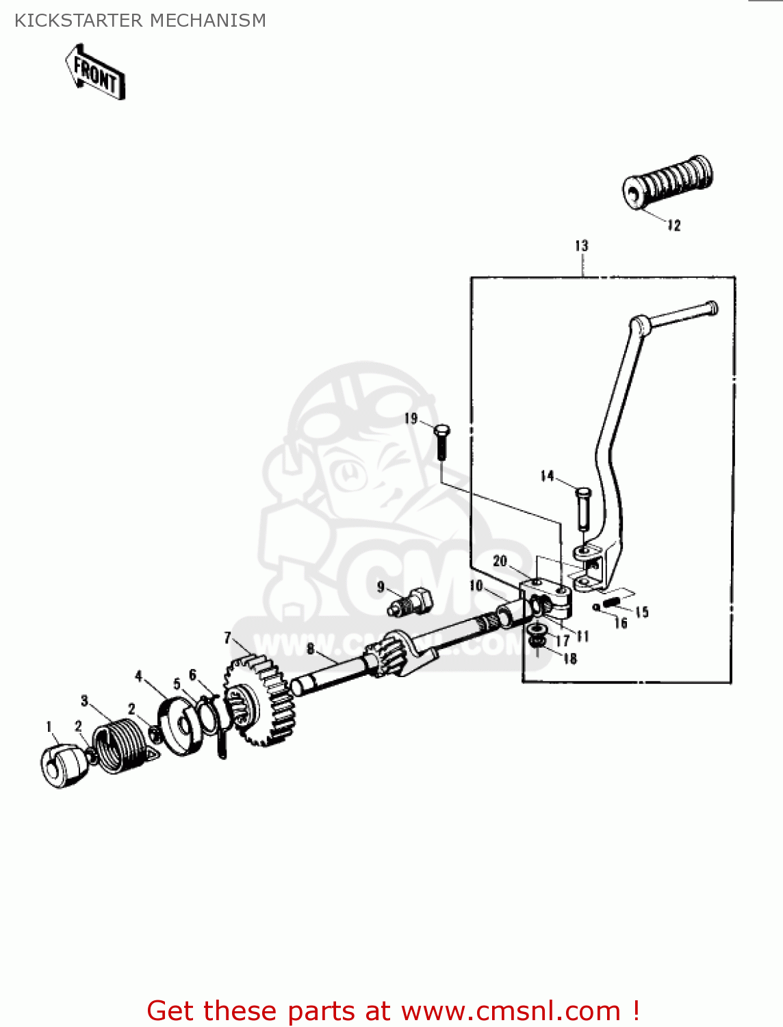 KICKSTARTER MECHANISM S1B MACH I 1974 USA CANADA