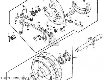 FRONT HUB/BRAKE - S1B MACH I 1974 USA CANADA