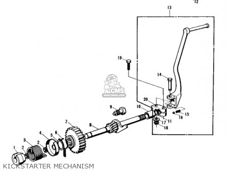 KICKSTARTER MECHANISM - S1B MACH I 1974 USA CANADA