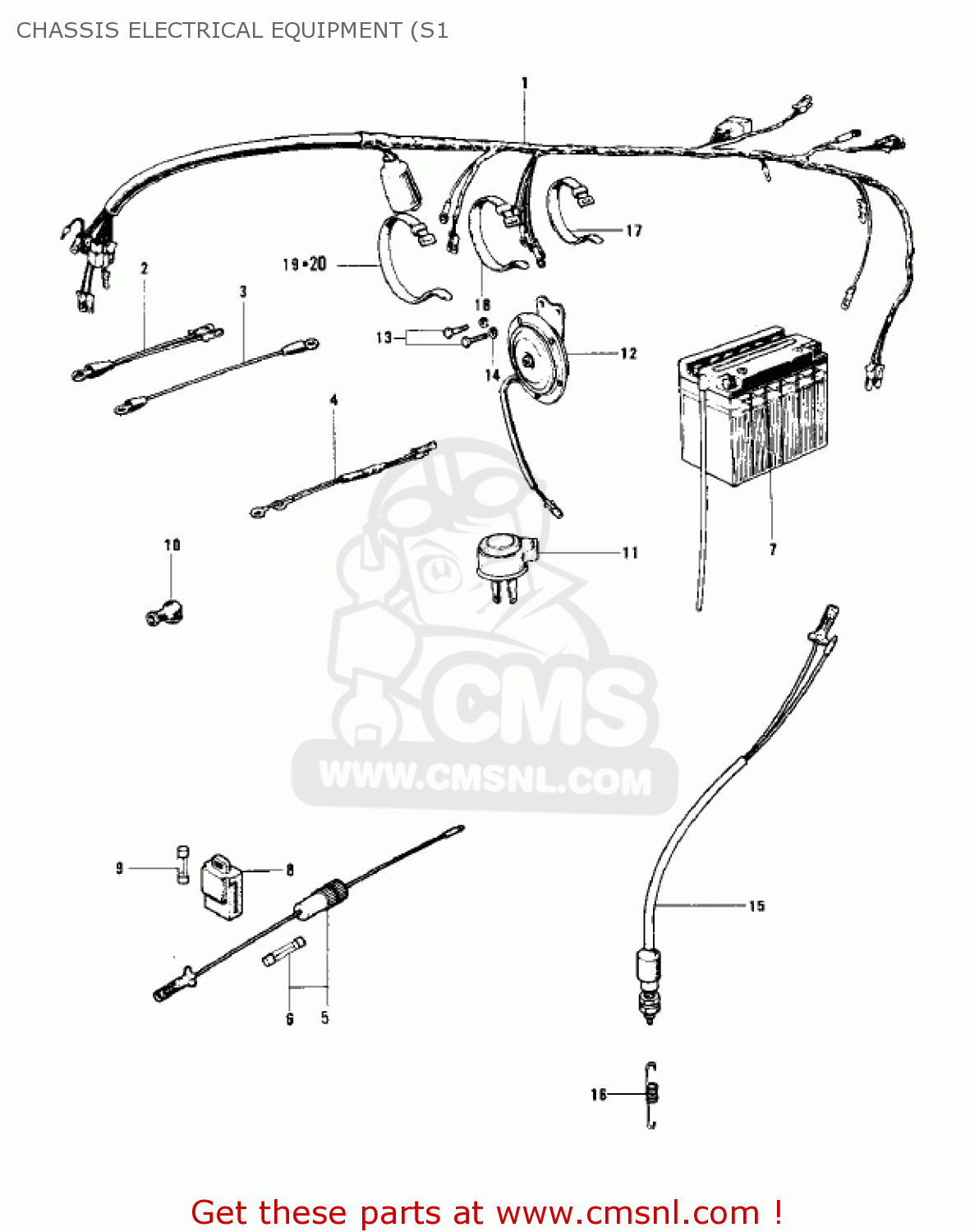 CHASSIS ELECTRICAL EQUIPMENT (S1 S1C MACH I 1975 USA CANADA