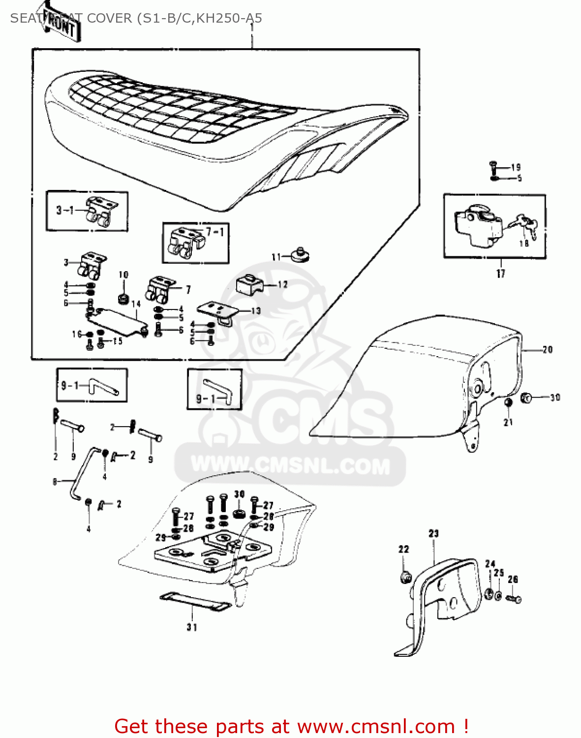 SEAT/SEAT COVER (S1-B/C,KH250-A5 S1C MACH I 1975 USA CANADA