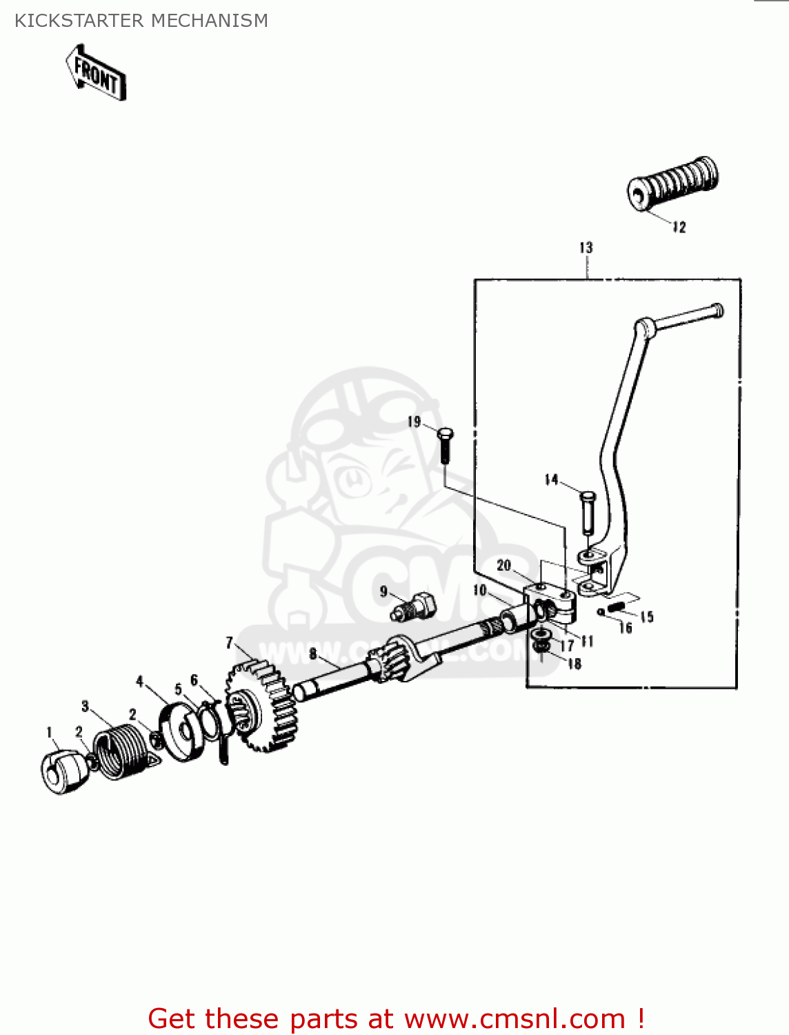 KICKSTARTER MECHANISM S1C MACH I 1975 USA CANADA
