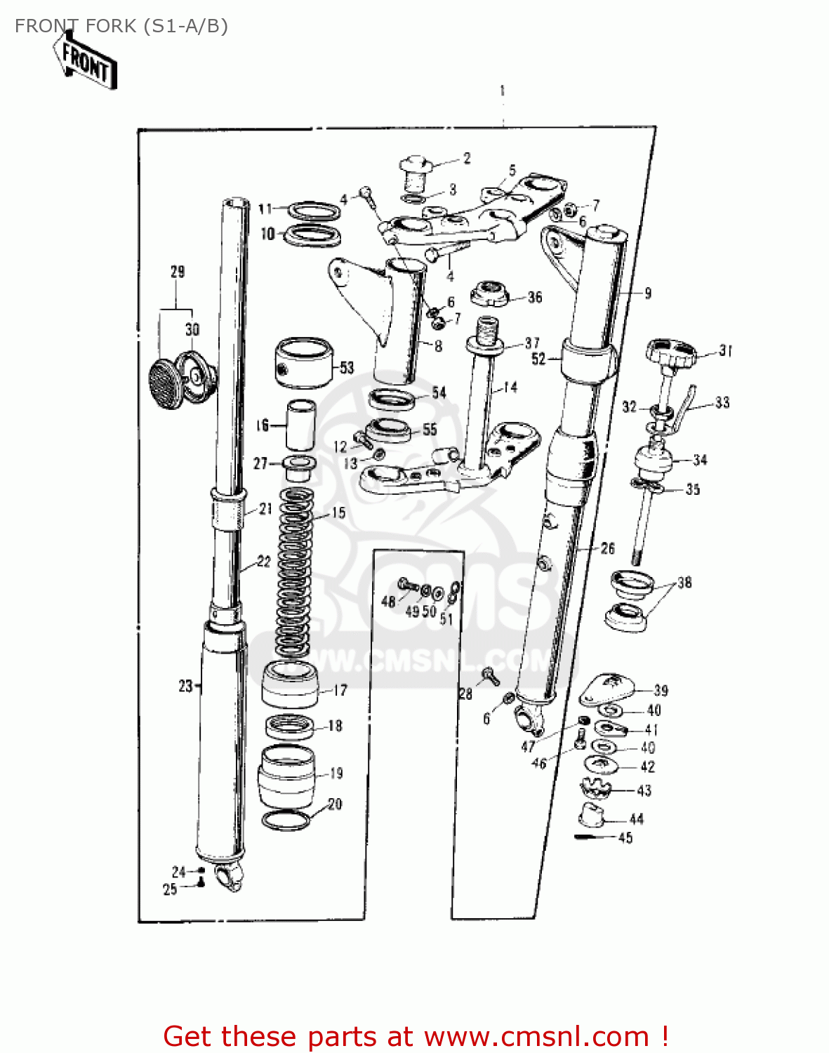FRONT FORK (S1-A/B) S1C MACH I 1975 USA CANADA