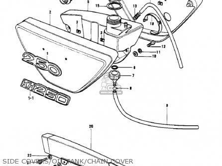 SIDE COVERS/OIL TANK/CHAIN COVER - S1C MACH I 1975 USA CANADA