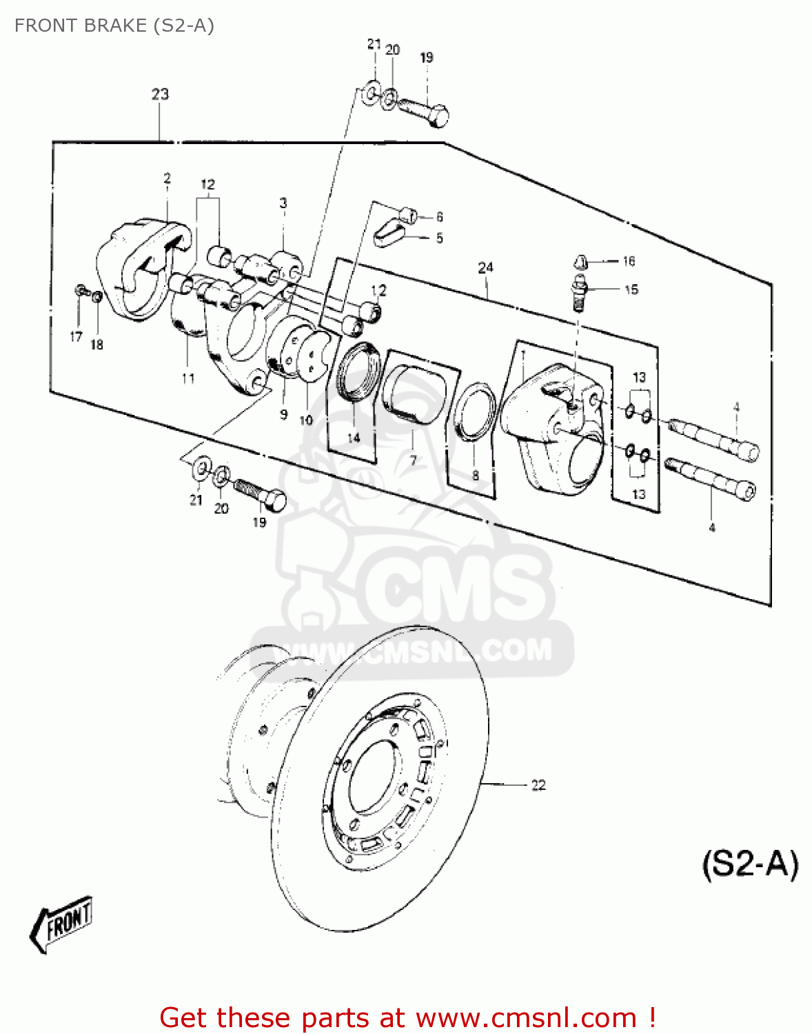 FRONT BRAKE (S2-A) S2 MACH II 1972 USA