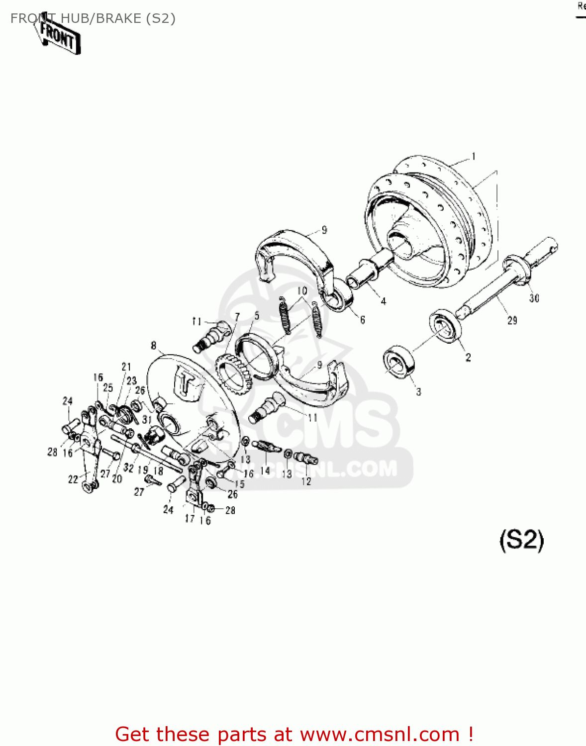 FRONT HUB/BRAKE (S2) S2 MACH II 1972 USA