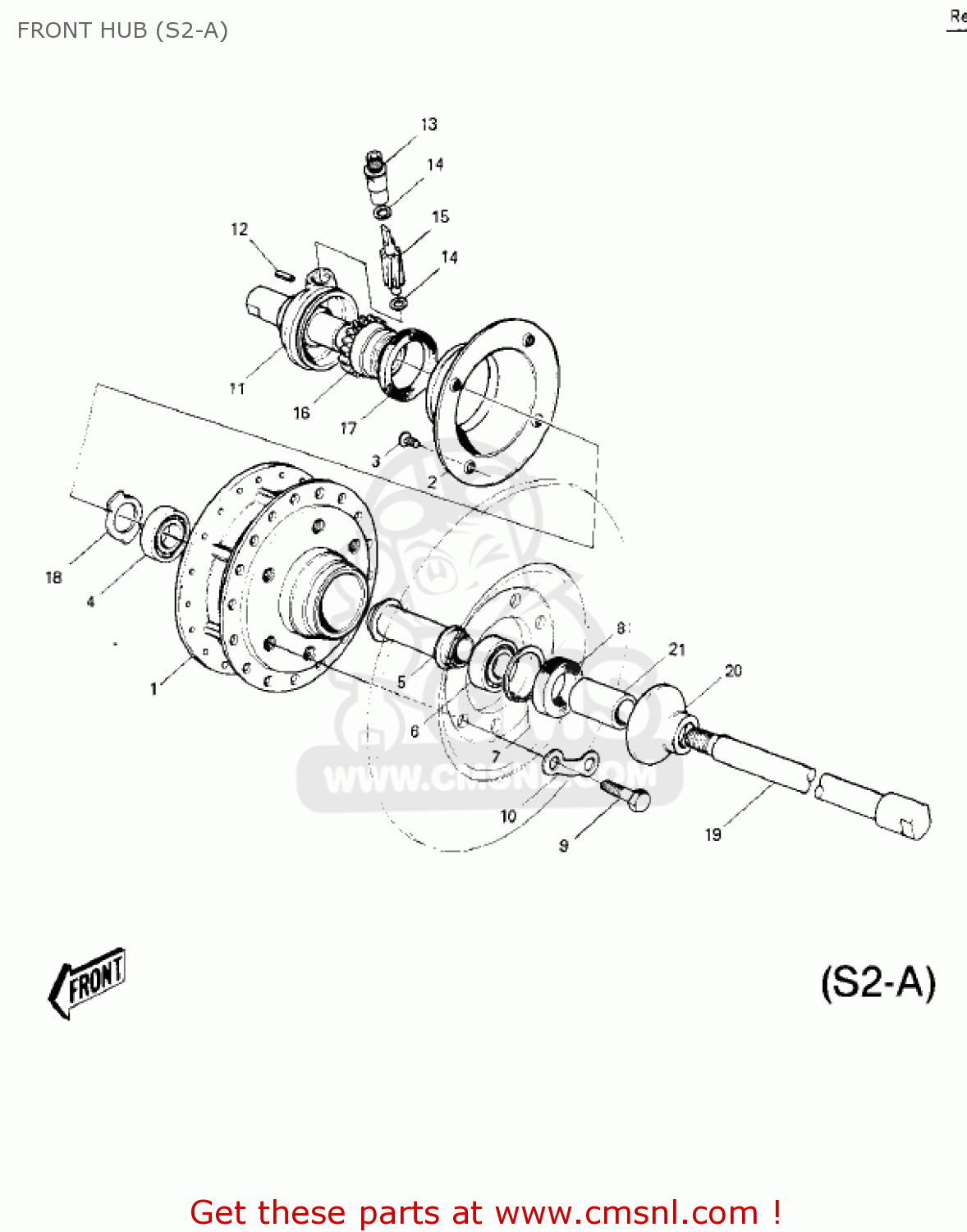 FRONT HUB (S2-A) S2 MACH II 1972 USA