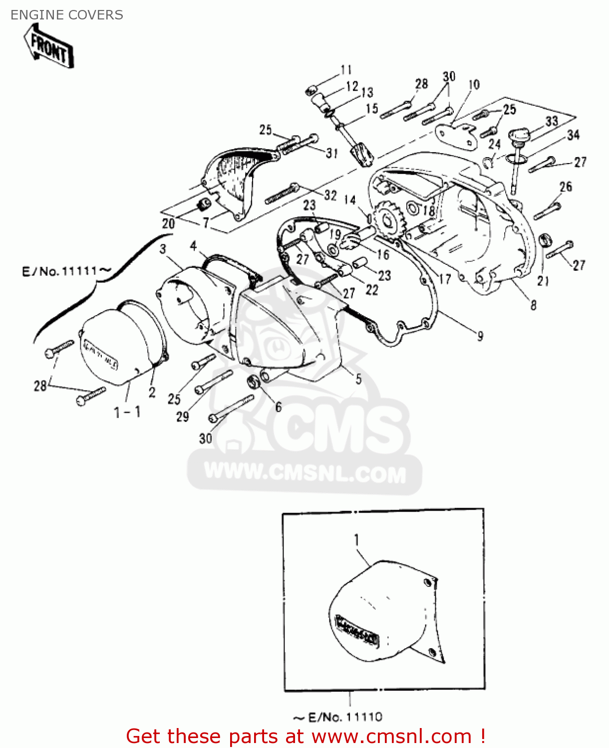 ENGINE COVERS S2 MACH II 1972 USA
