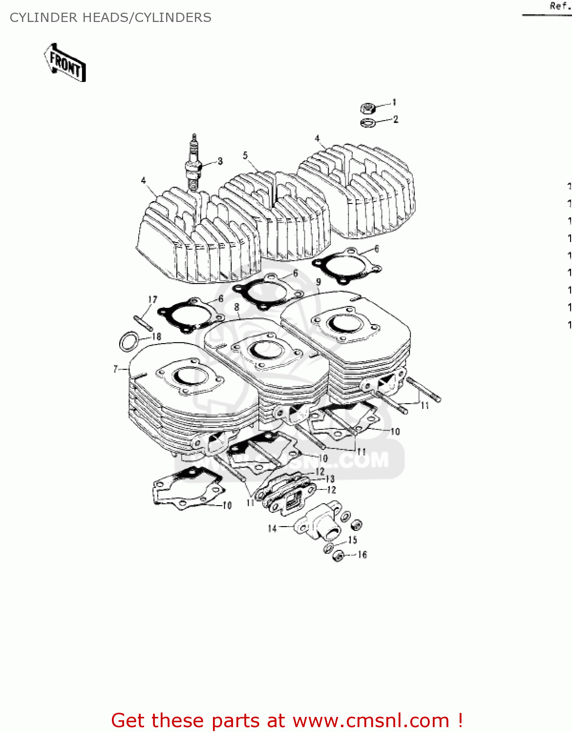 CYLINDER HEADS/CYLINDERS S2 MACH II 1972 USA