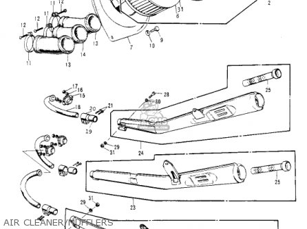 AIR CLEANER/MUFFLERS - S2 MACH II 1972 USA