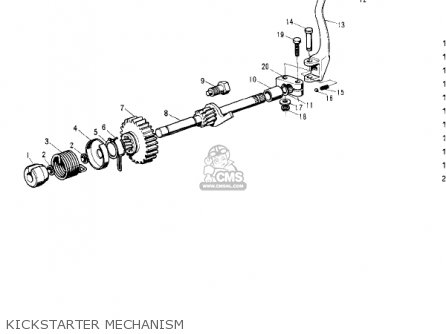 KICKSTARTER MECHANISM - S2 MACH II 1972 USA