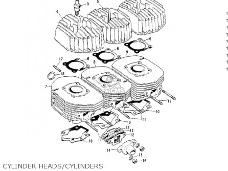 CYLINDER HEADS/CYLINDERS - S2 MACH II 1972 USA
