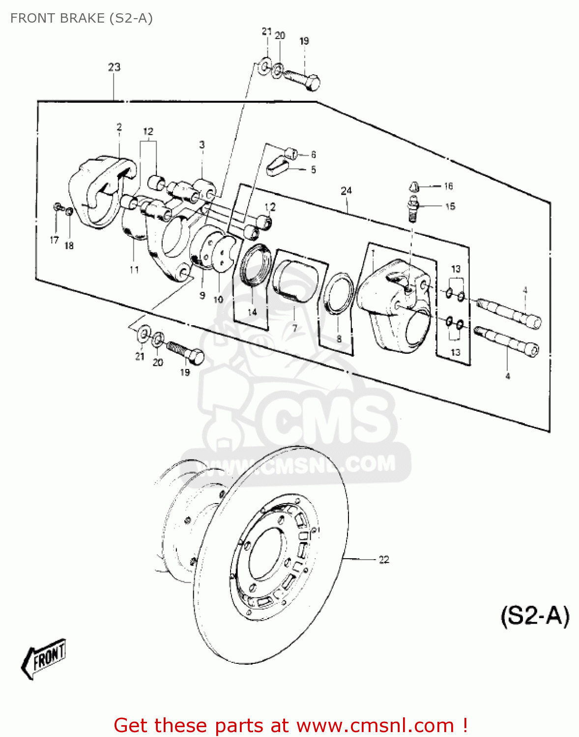 FRONT BRAKE (S2-A) S2A MACH II 1973 USA
