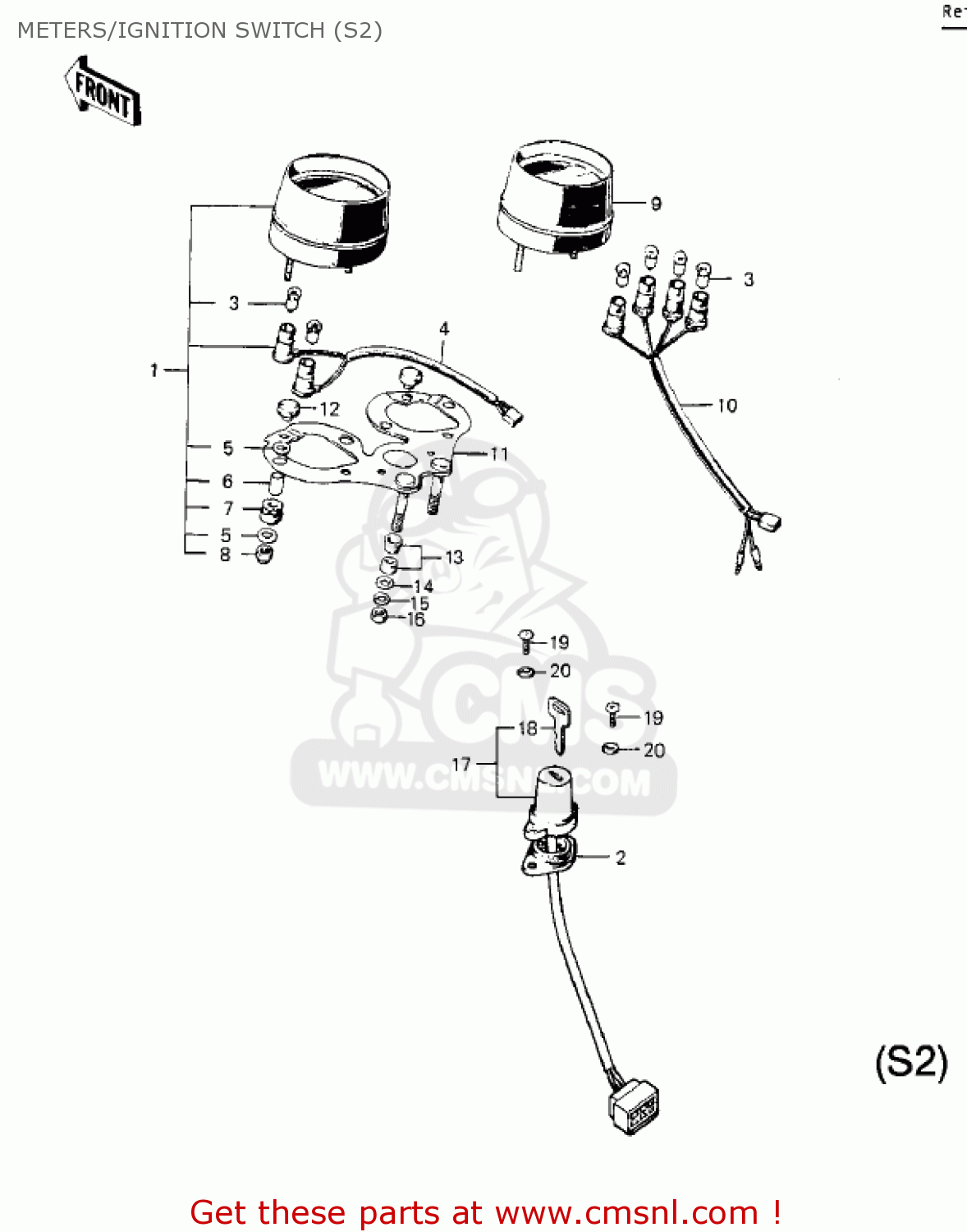METERS/IGNITION SWITCH (S2) S2A MACH II 1973 USA