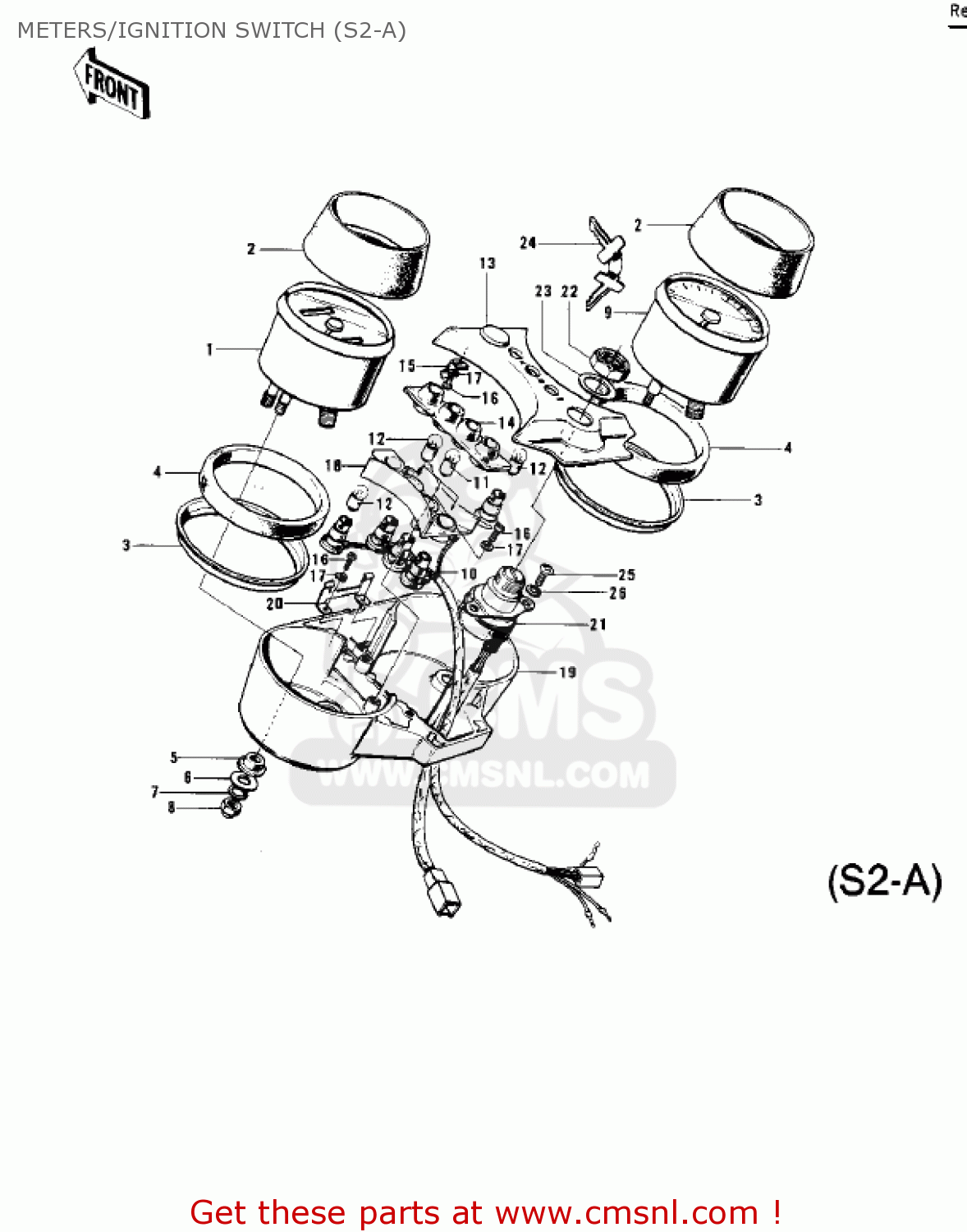 METERS/IGNITION SWITCH (S2-A) S2A MACH II 1973 USA