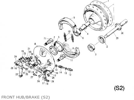 FRONT HUB/BRAKE (S2) - S2A MACH II 1973 USA