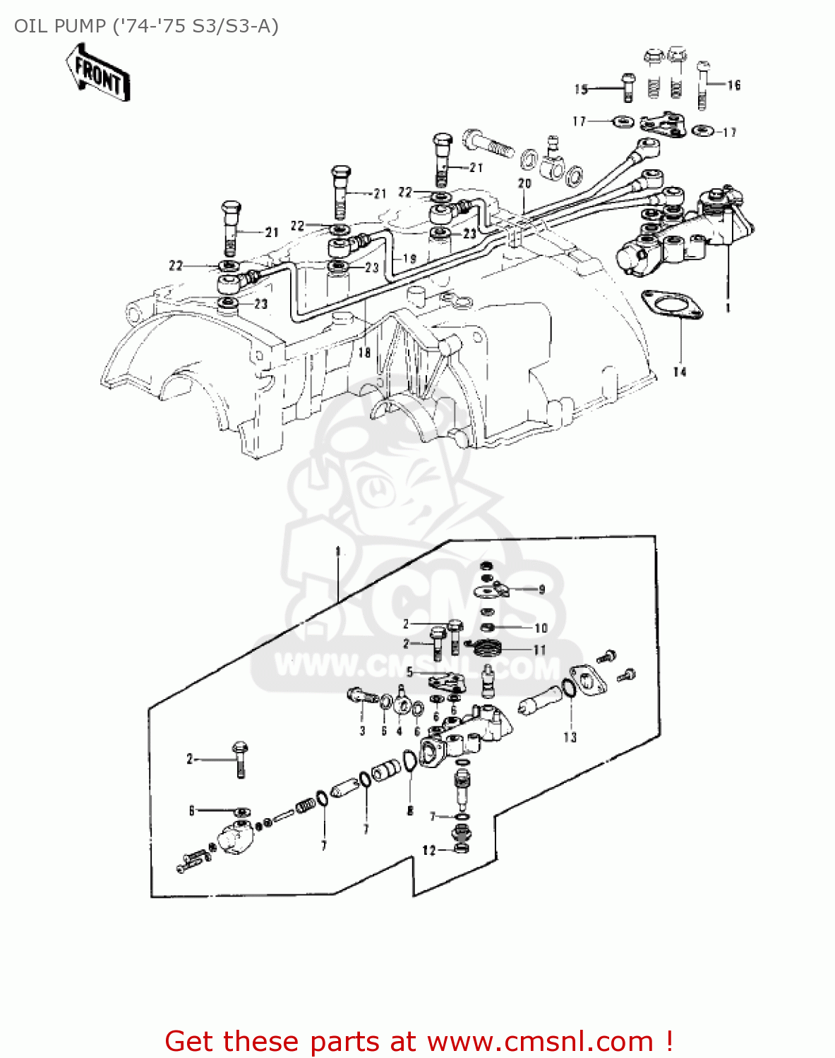 OIL PUMP ('74-'75 S3/S3-A) S3 MACH II 1974 USA CANADA