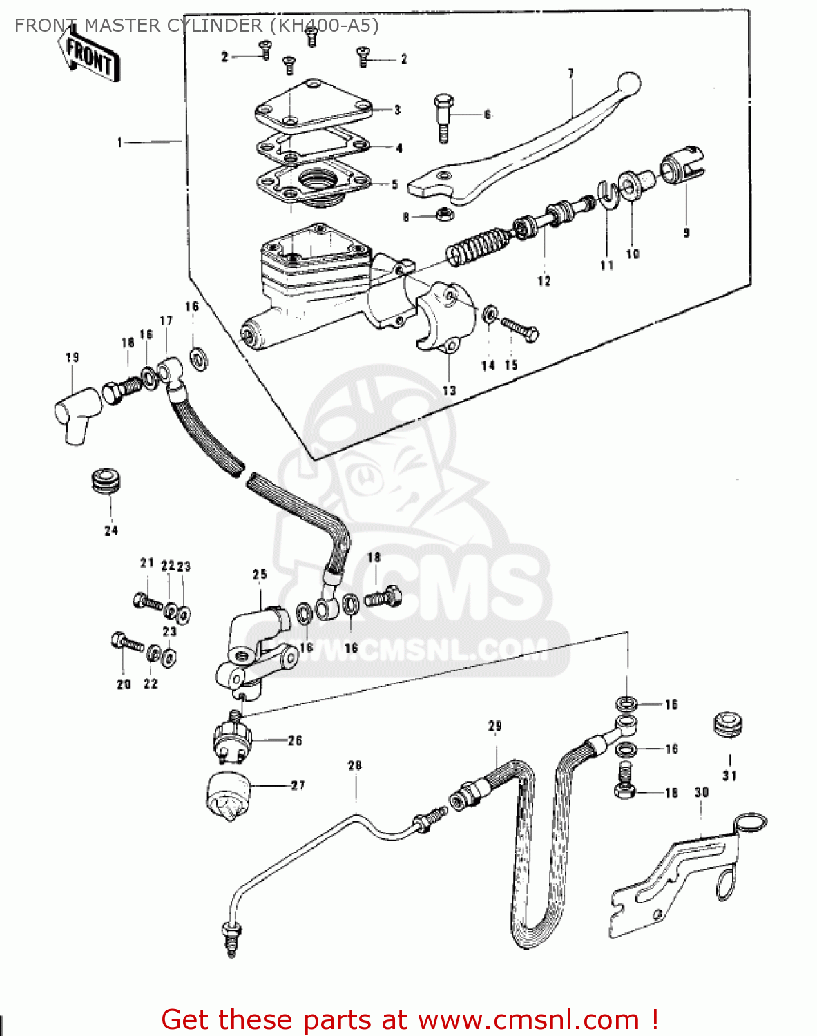 FRONT MASTER CYLINDER (KH400-A5) S3 MACH II 1974 USA CANADA